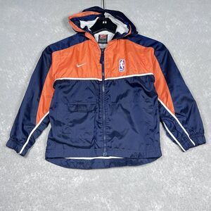 Vintage Nike Jacket Boys Kids Size 6 Navy Orange Team NBA Long Sleeve Full Zip